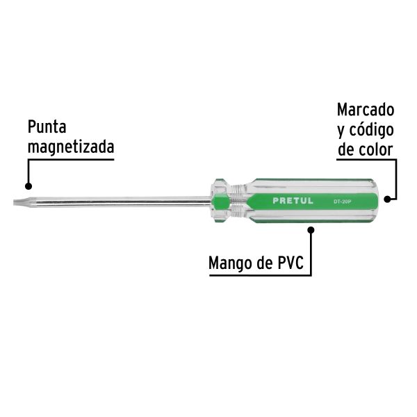 29984 - Desarmador punta Torx T 20 mango de PVC, Pretul