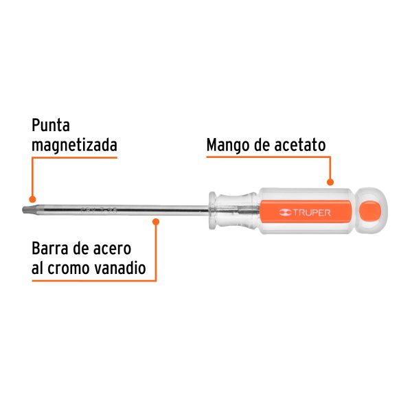 15104 - Desarmador punta Torx T 25 mango de acetato, Truper