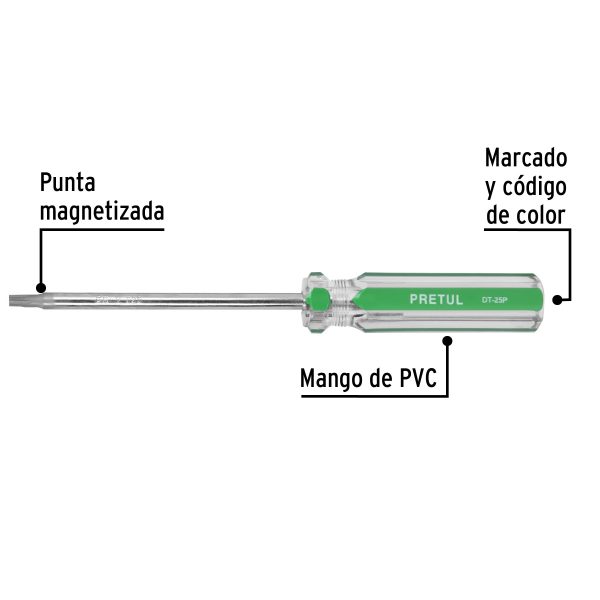 29985 - Desarmador punta Torx T 25 mango de PVC, Pretul