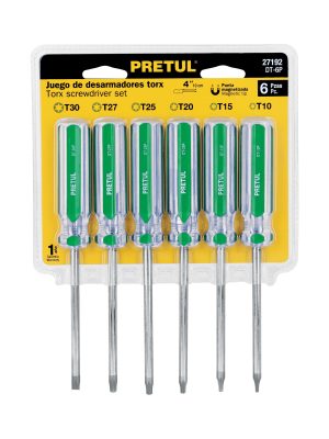 27192 - Juego de 6 desarmadores Torx mango de PVC, Pretul