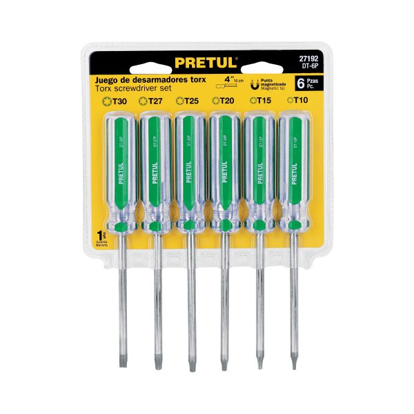 27192 - Juego de 6 desarmadores Torx mango de PVC, Pretul