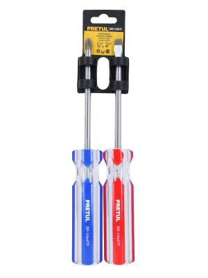 20210 - Dúo de desarmadores 1/4 x 4' mango de PVC, Pretul