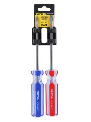 20211 - Dúo de desarmadores 3/16 x 4' mango de PVC, Pretul