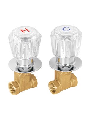 49252 - Juego llaves empotrar roscables, maneral acrílico, Foset