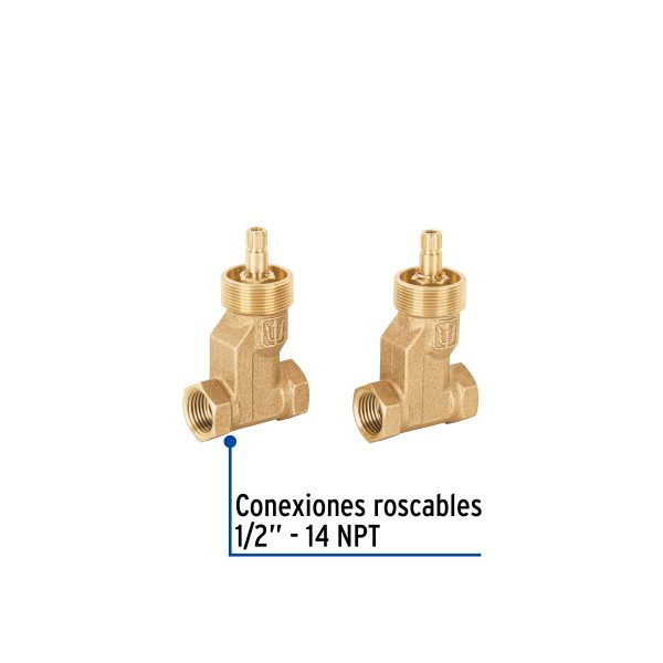 49601 - Juego llaves empotrar roscables, 1/4 vuelta, s/maneral,Foset