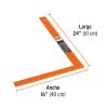 101386 - Escuadra 16'x24' de aluminio color naranja para cantero