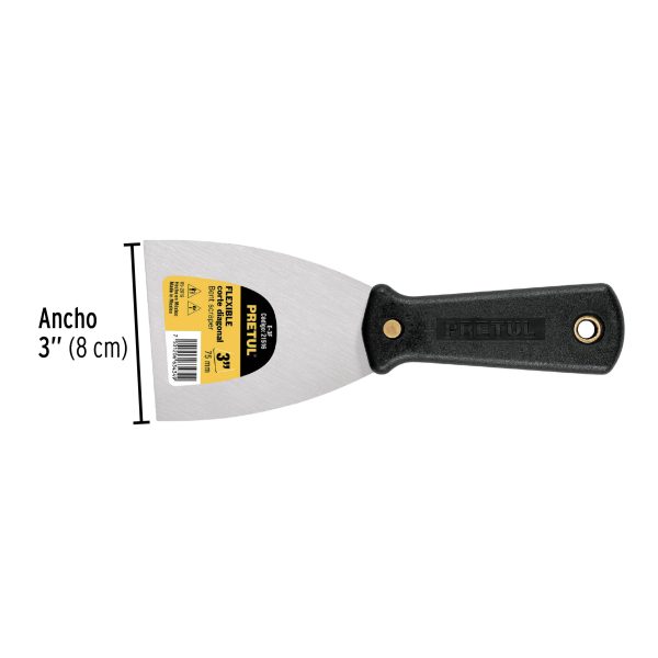 21516 - Espátula flexible 3' con mango de plástico, Pretul