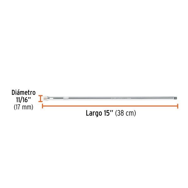 13918 - Extensión cuadro 1/2' para matraca, largo 15', Truper