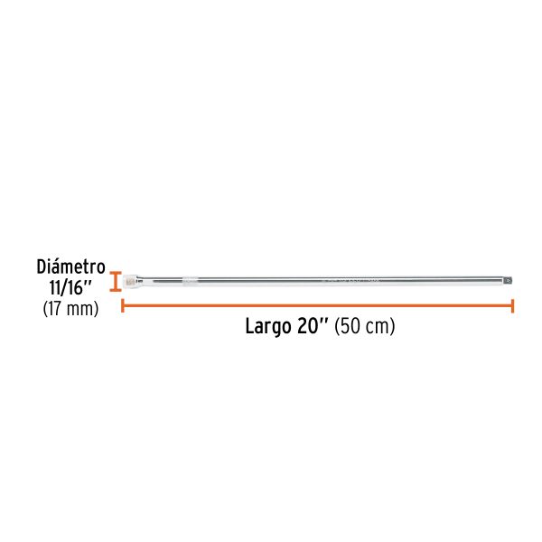 13919 - Extensión cuadro 1/2' para matraca, largo 20', Truper