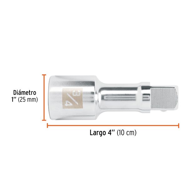 13902 - Extensión cuadro 3/4' para matraca, largo 4', Truper