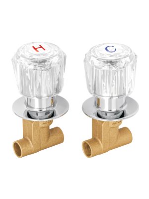 49250 - Juego llaves empotrar soldables, maneral acrílico, Foset