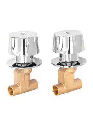 49801 - Juego llaves empotrar soldables, maneral metálico, Basic