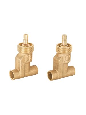 E-652SCE.jpg 49600 - Juego llaves empotrar soldables, 1/4 vuelta, s/maneral,Foset