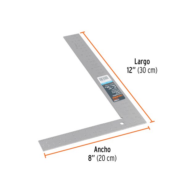 14386 - Escuadra 8'x12' de acero para cantero, Truper
