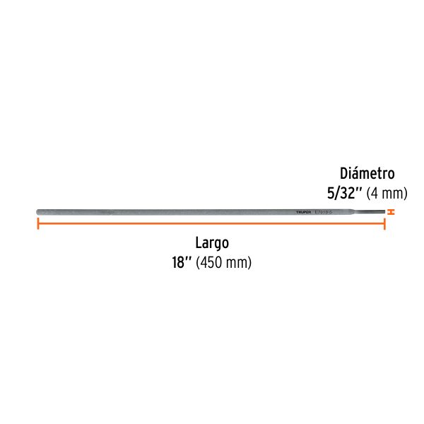 14364 - Bolsa con 1 kg de electrodos 7018 de 5/32', Truper