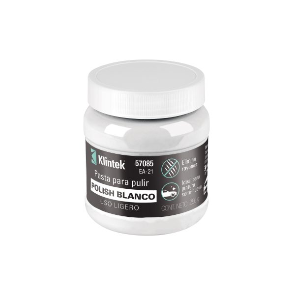 57085 - Polish en pasta blanca para auto, 250 g, uso ligero, KLINTEK