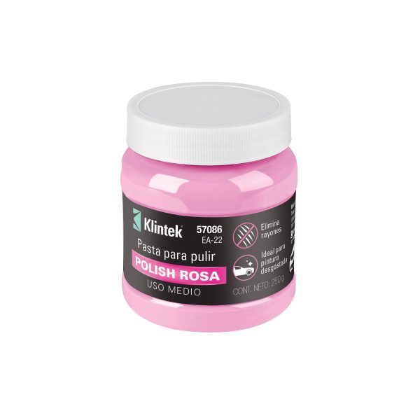 57086 - Polish en pasta rosa para auto, 250 g, uso medio, KLINTEK