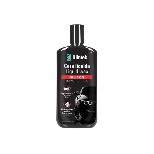 57088 - Cera líquida de silicón para auto, 473 ml, KLINTEK