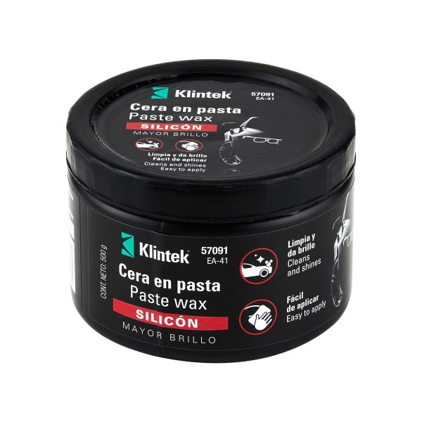 57091 - Cera en pasta de silicón para auto, 500 g, KLINTEK