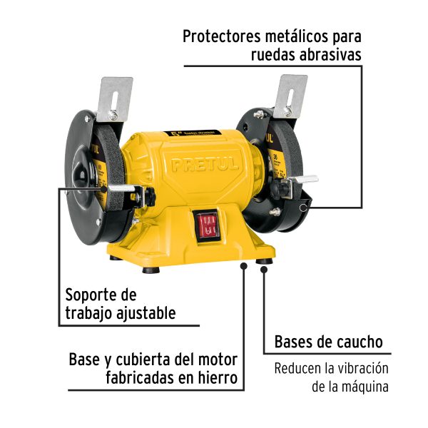 29994 - Esmeril de banco de 5' de 1/6 HP (120 W), Pretul