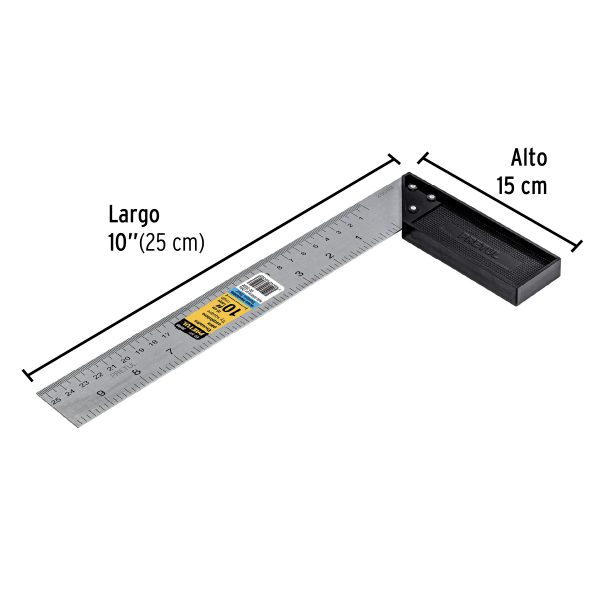 26088 - Escuadra 10' para carpintero, Pretul