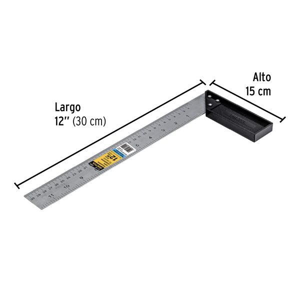26089 - Escuadra 12' para carpintero, Pretul