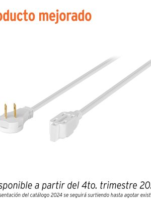 48036 - Extensión eléctrica doméstica 10 m clavija plana, blanca