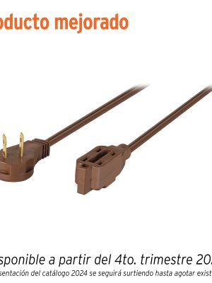48037 - Extensión eléctrica doméstica 10 m clavija plana, café