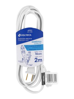 ED-2BR.jpg 40151 - Extensión eléctrica doméstica 2 m clavija recta, blanca