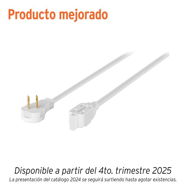 48006 - Extensión eléctrica doméstica 3 m clavija plana, blanca