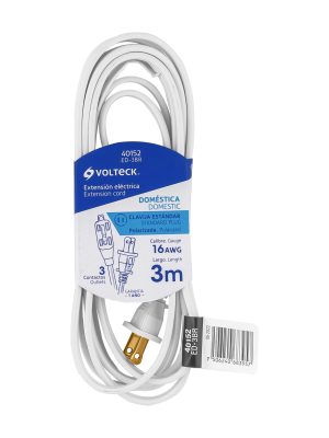 ED-3BR.jpg 40152 - Extensión eléctrica doméstica 3 m clavija recta, blanca