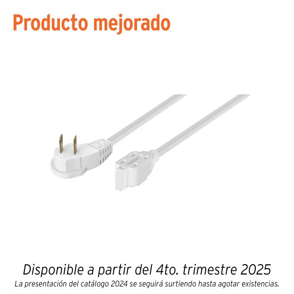 48012 - Extensión eléctrica doméstica 4 m clavija plana, blanca