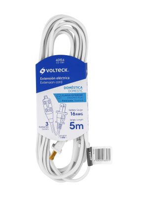 ED-5BR.jpg 40154 - Extensión eléctrica doméstica 5 m clavija recta, blanca