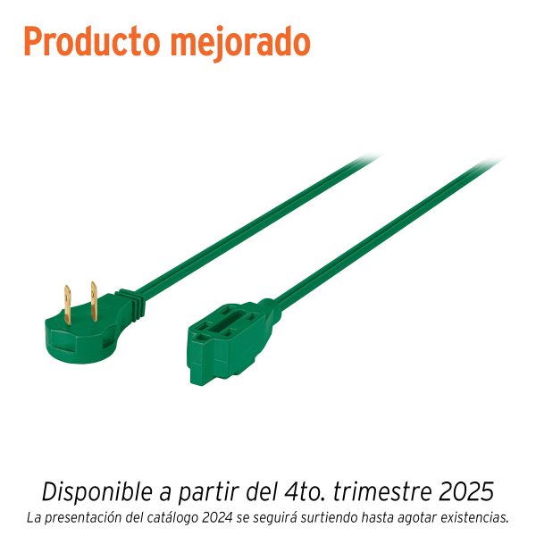48032 - Extensión eléctrica doméstica 8 m clavija plana, verde