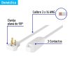 49570 - Extensión doméstica aterrizada 4 m blanca con clavija plana