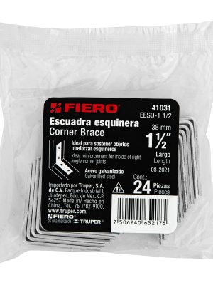41031 - Bolsa con 24 escuadras esquineras 1-1/2' x 1-1/2', Fiero