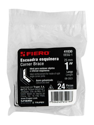 41030 - Bolsa con 24 escuadras esquineras 1' x 1', Fiero