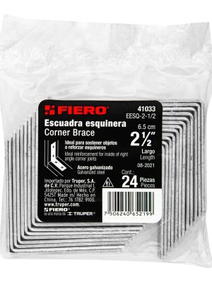 41033 - Bolsa con 24 escuadras esquineras 2-1/2' x 2-1/2', Fiero