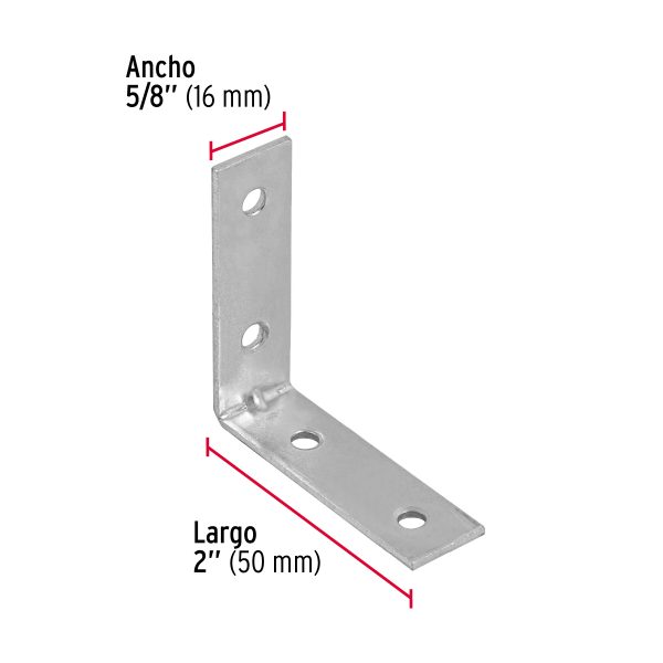 41032 - Bolsa con 24 escuadras esquineras 2' x 2', Fiero
