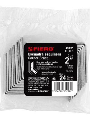 41032 - Bolsa con 24 escuadras esquineras 2' x 2', Fiero