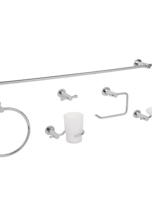 49681 - Juego de 6 accesorios para baño acabado cromo, Foset Element