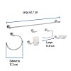 49681 - Juego de 6 accesorios para baño acabado cromo, Foset Element