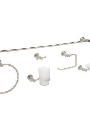 49682 - Juego de 6 accesorios para baño acabado satín, Foset Element