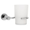 49668 - Portavaso cepillero cromo con vaso de vidrio, Foset Element