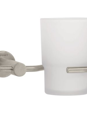 49674 - Portavaso cepillero satín con vaso de vidrio, Foset Element