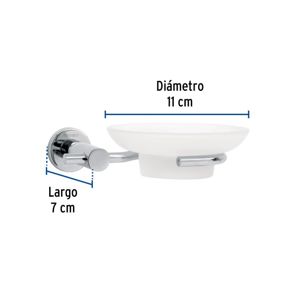 ELA-74FC2.jpg 49669 - Jabonera metálica cromo con plato de vidrio, Foset Element