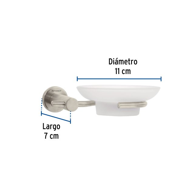 ELA-74NFC2.jpg 49675 - Jabonera metálica satín con plato de vidrio, Foset Element