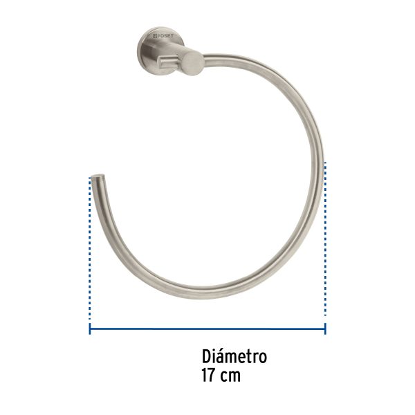 49676 - Toallero metálico de argolla acabado satín, Foset Element