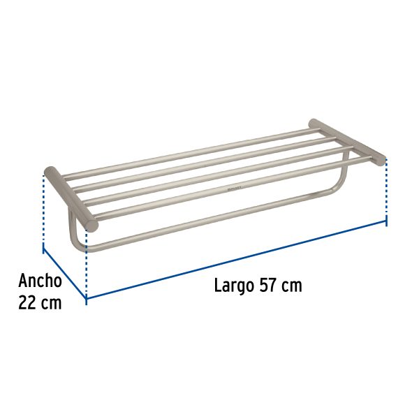 49680 - Repisa de latón portatoalla en acabado satín, Foset Element