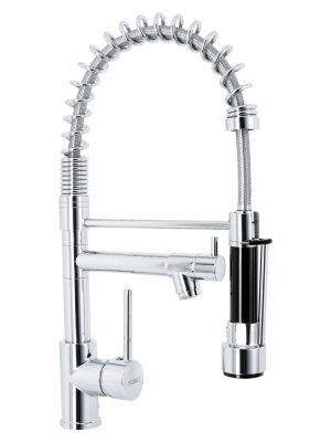 49106 - Monomando con doble salida para fregadero, Cromo, Element